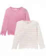 Langarmshirts mit Wellenkanten