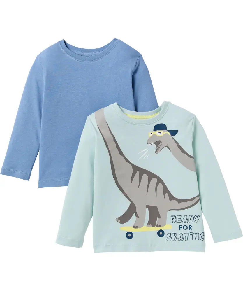 Shirts met lange mouwen en dino-print, Made to be cool, blauw