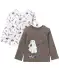 Langarmshirts aus Baumwolle grau/weiß
