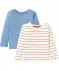 Langarmshirts mit kurzer Knopfleiste blau