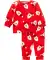 Pyjama aus Velours Weihnachten rot