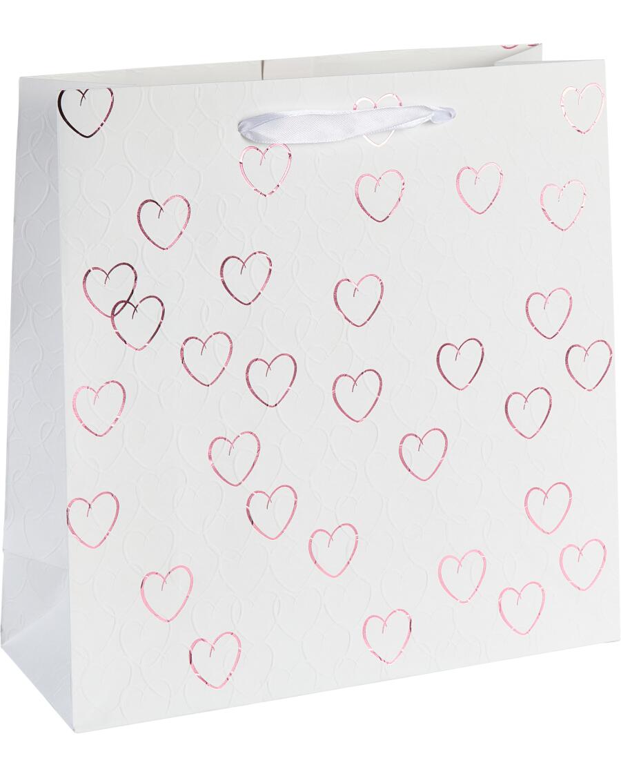 Geschenktüte Herzen rosegold