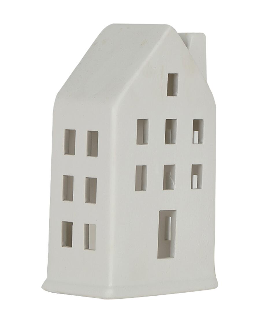 Teelichthalter Haus weiß