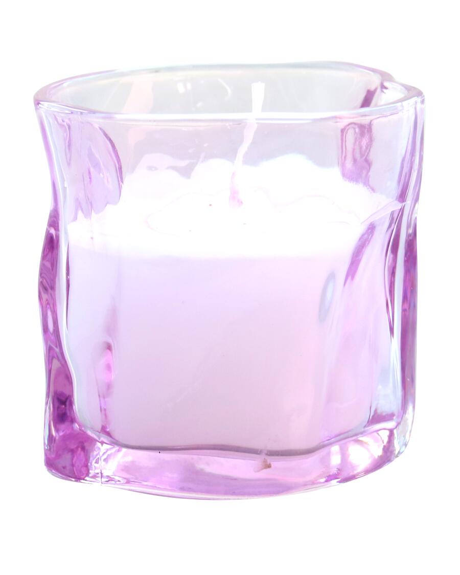 Kerze im Glas lila
