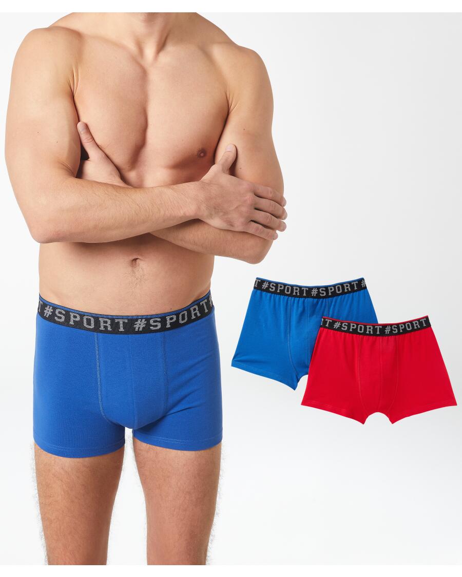 Retro Boxershorts mit Schriftzug blau