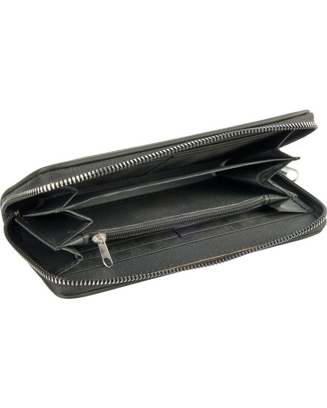 Porte-monnaie à motifs femme, noir à motifs (KiK Gemusterte Geldbörse (schwarz gemustert)) — KiK, produit allemand authentique au Maroc