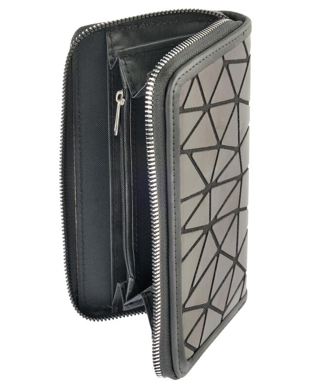 Porte-monnaie à motifs femme, noir à motifs (KiK Gemusterte Geldbörse (schwarz gemustert)) — KiK, produit allemand authentique au Maroc