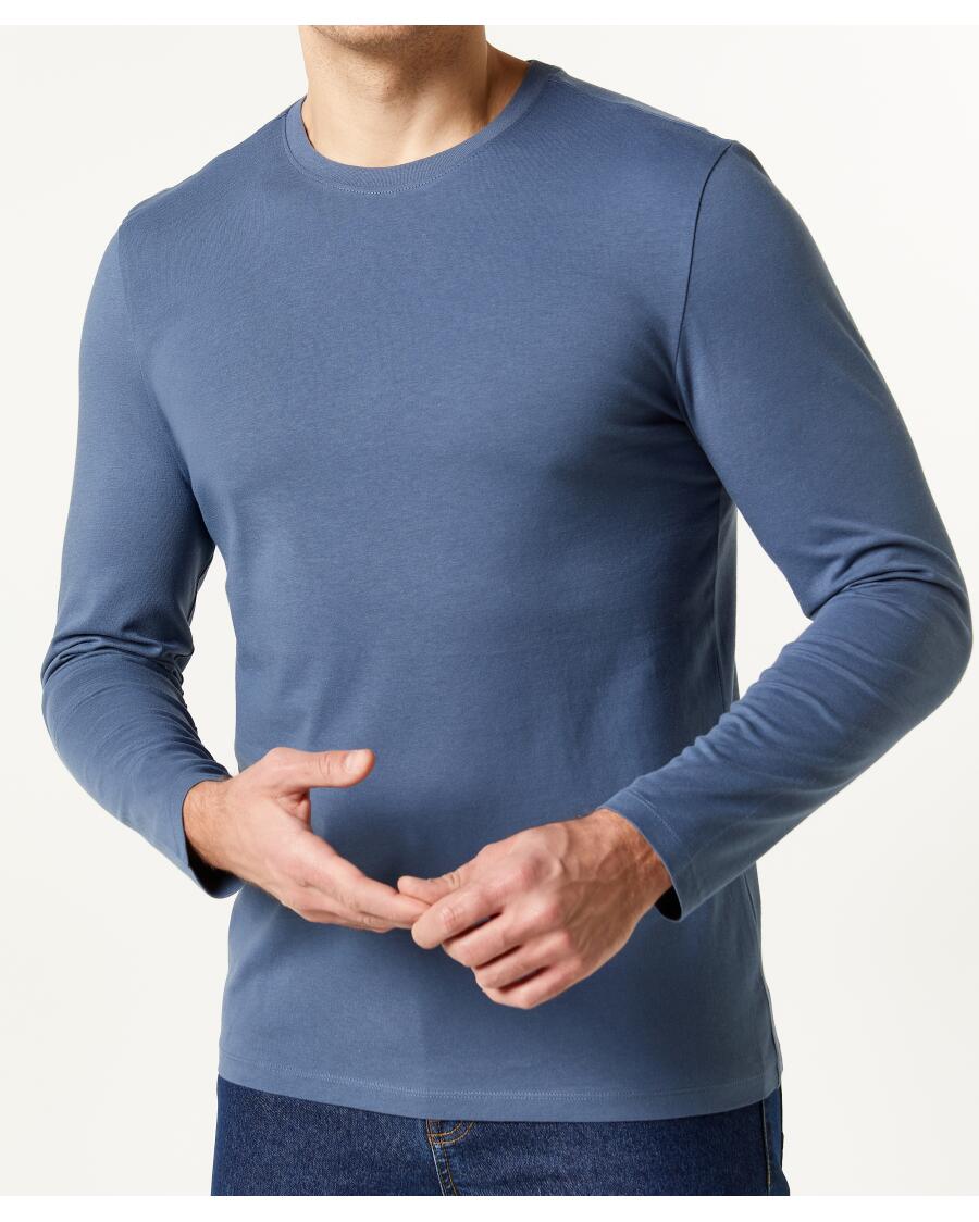 Basic Langarmshirt blau