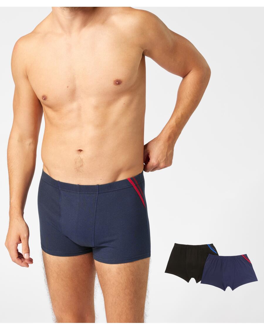 Retro Boxershorts mit Kontraststreifen dunkelblau