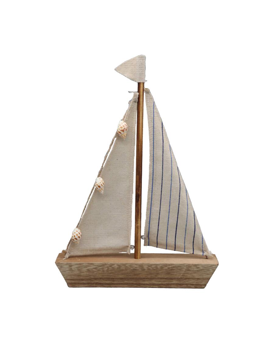 Maritimes Deko-Boot naturfarben