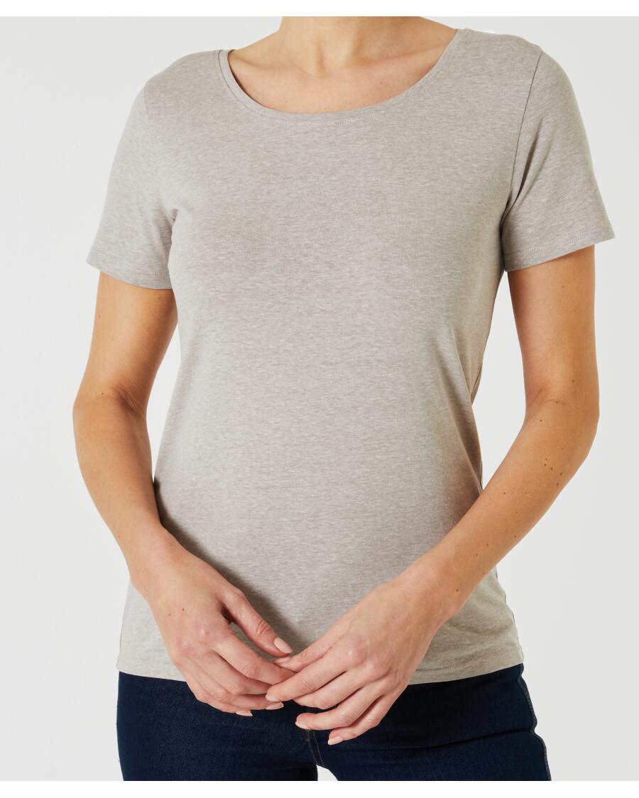 Melange-T-Shirt hellgrau melange