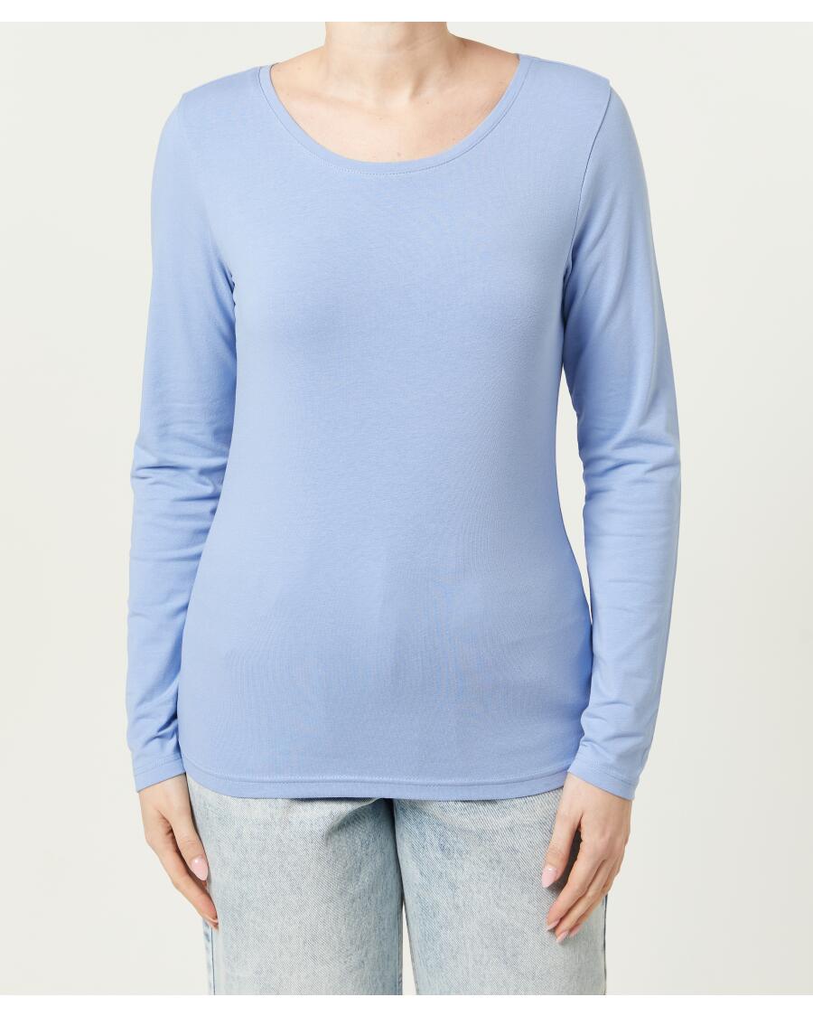 Langarmshirt mit Stretch hellblau