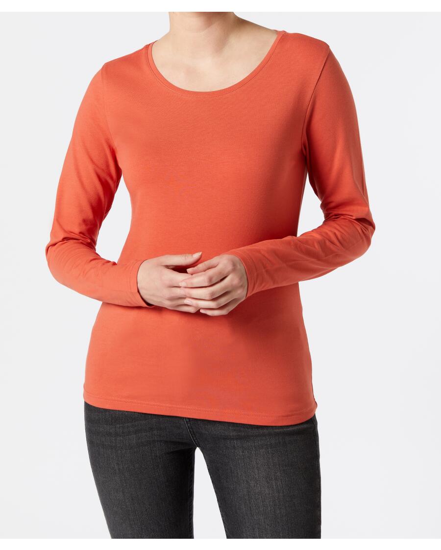 Langarmshirt mit Stretch rot