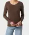 Langarmshirt mit Stretch braun