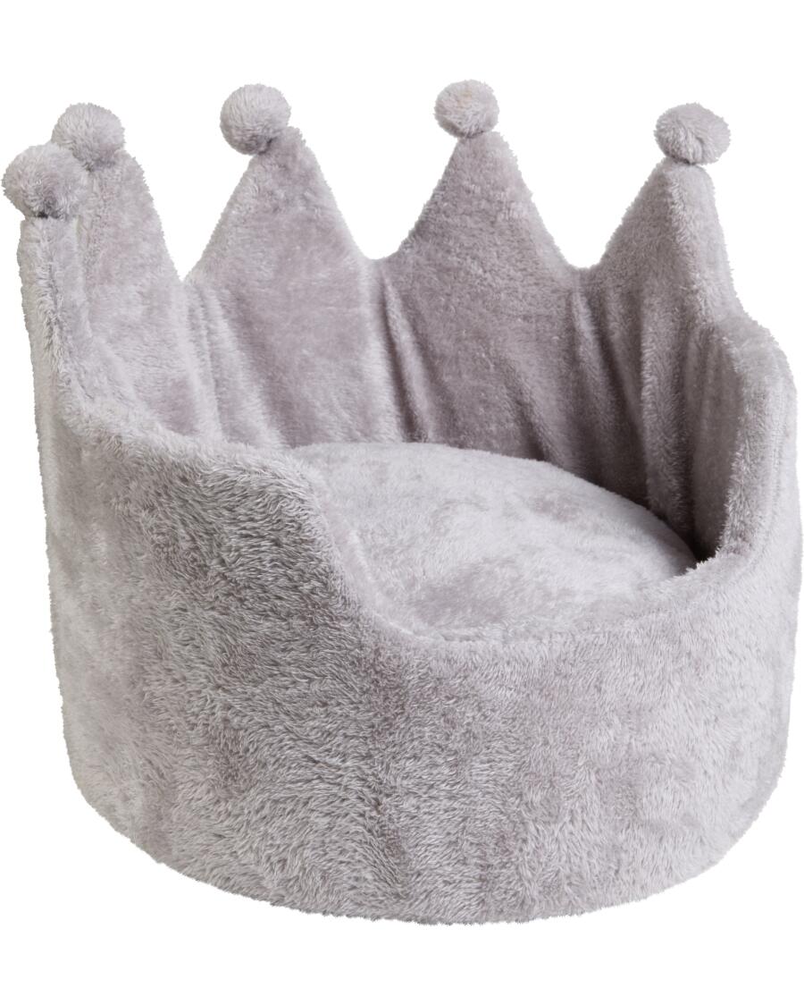 Heimtierbett Krone hellgrau