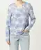 Bluse mit blauen Blumen Blumendruck