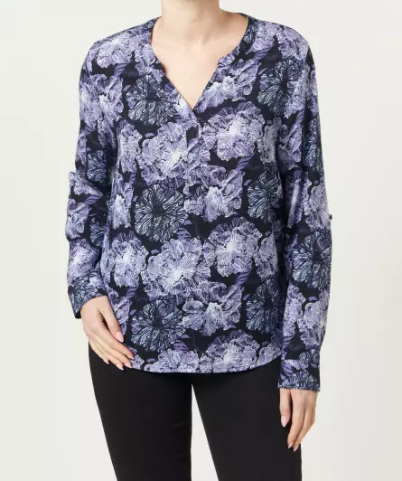 Langarmbluse Blumen