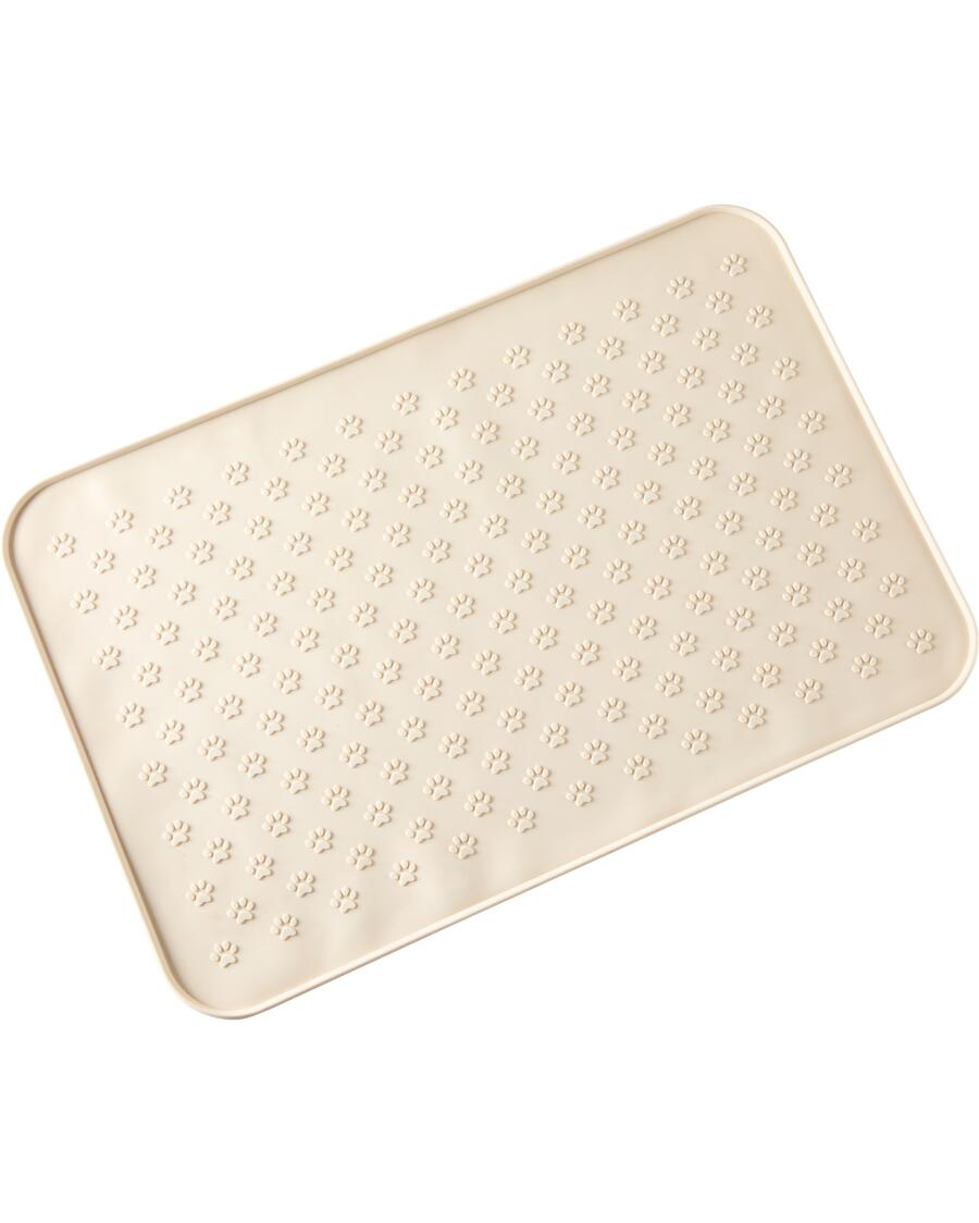 Futternapf-Unterlage Pfoten Beige