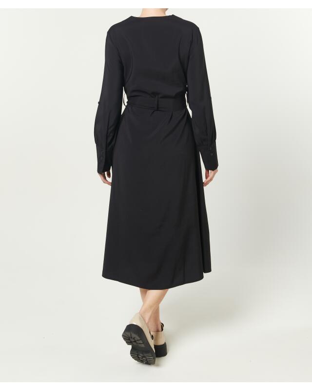 Midi dress with belt for women, black (KiK Midikleid mit Gürtel (schwarz)) — KiK, authentic German product in Morocco