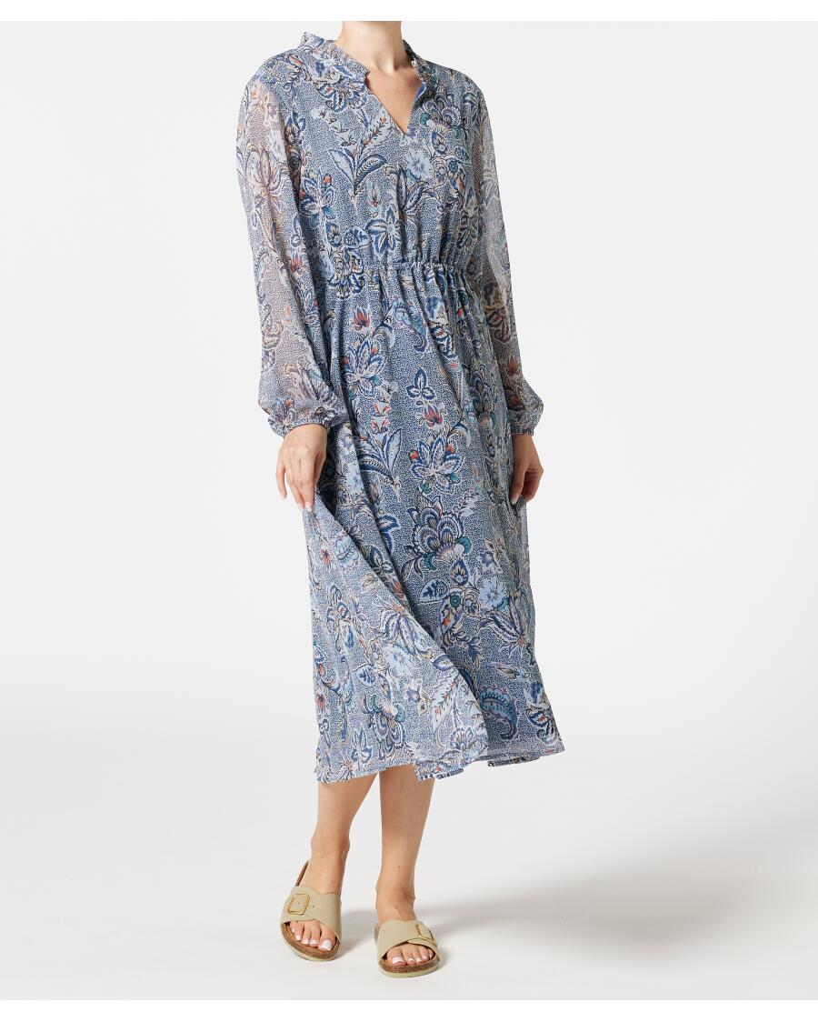 Midikleid Paisley petrol bedruckt