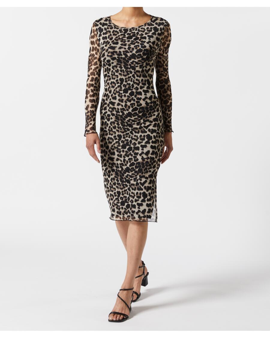 Meshkleid Leo Leopardendruck