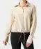 Bluse mit Leinenanteil hellbraun