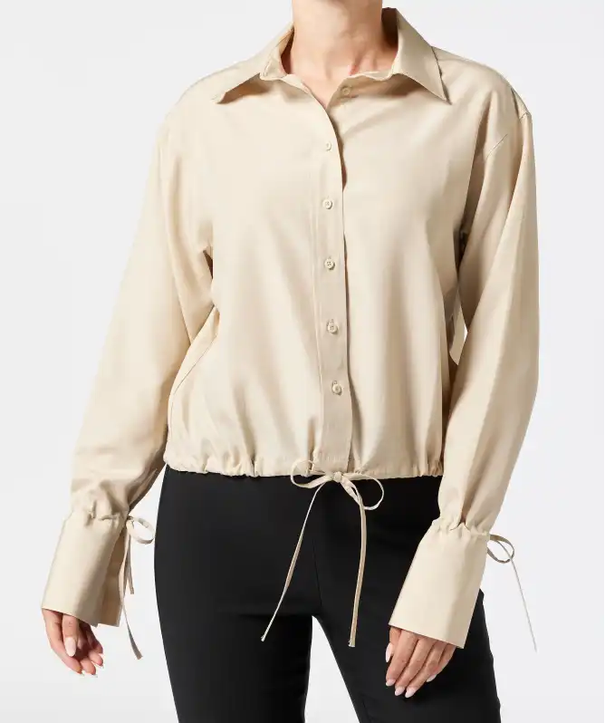Bluse mit Leinenanteil
