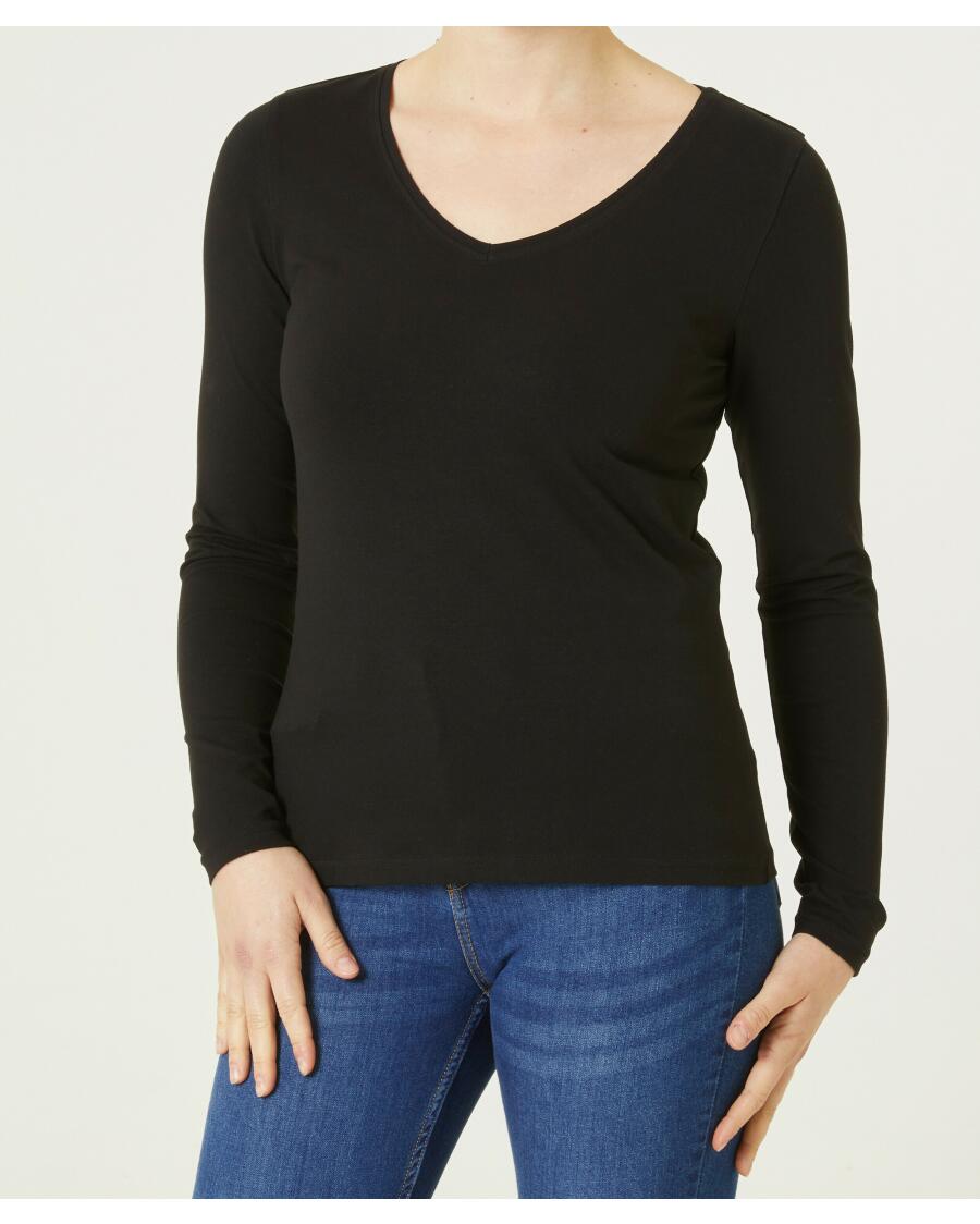 Schwarzes Langarmshirt schwarz