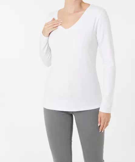Wit shirt met lange mouwen