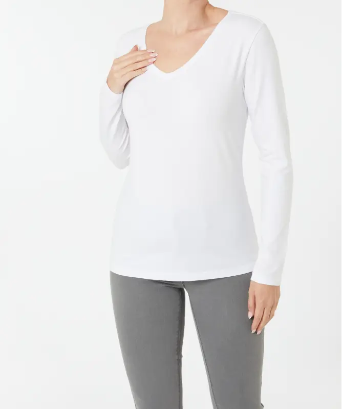 Weißes Langarmshirt