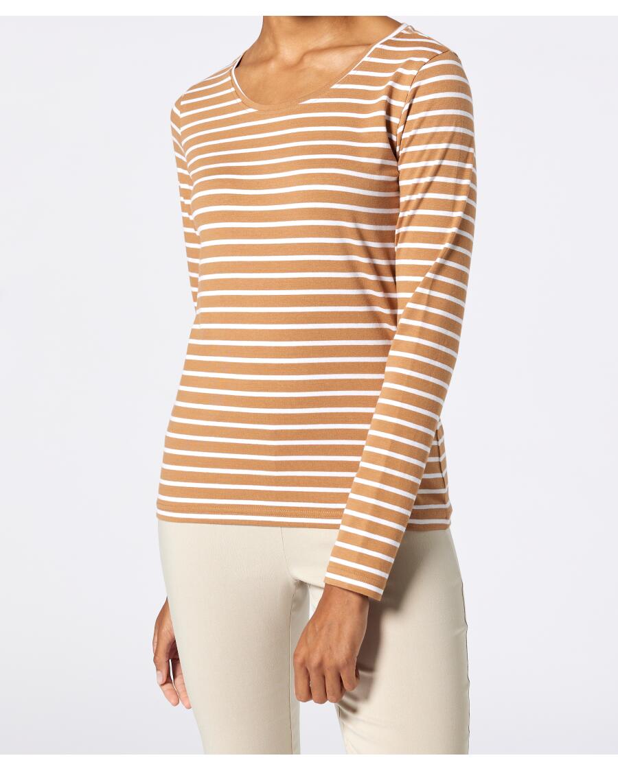 Gestreiftes Langarmshirt braun gestreift