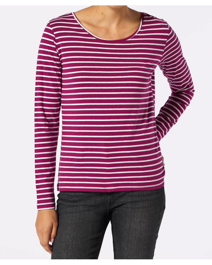 Gestreiftes Langarmshirt Beere gestreift