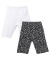 Kinder fietsbroek met bloemen zwart/wit