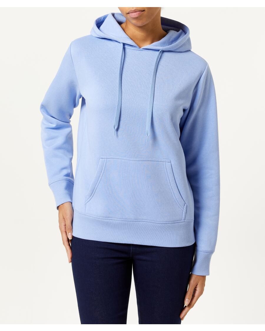 Basic trui met capuchon lichtblauw