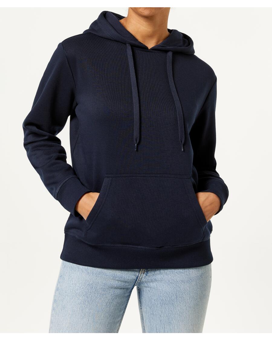 Basic trui met capuchon donkerblauw