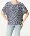 Blusenshirt mit Fledermausärmeln Blumendruck