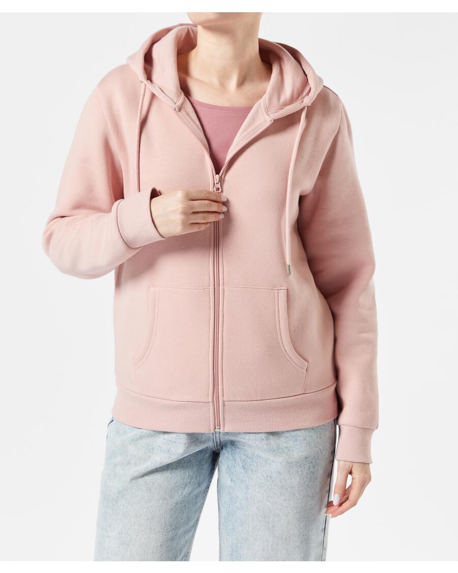 Sweatjacke, innen angeraut dunkelrosa