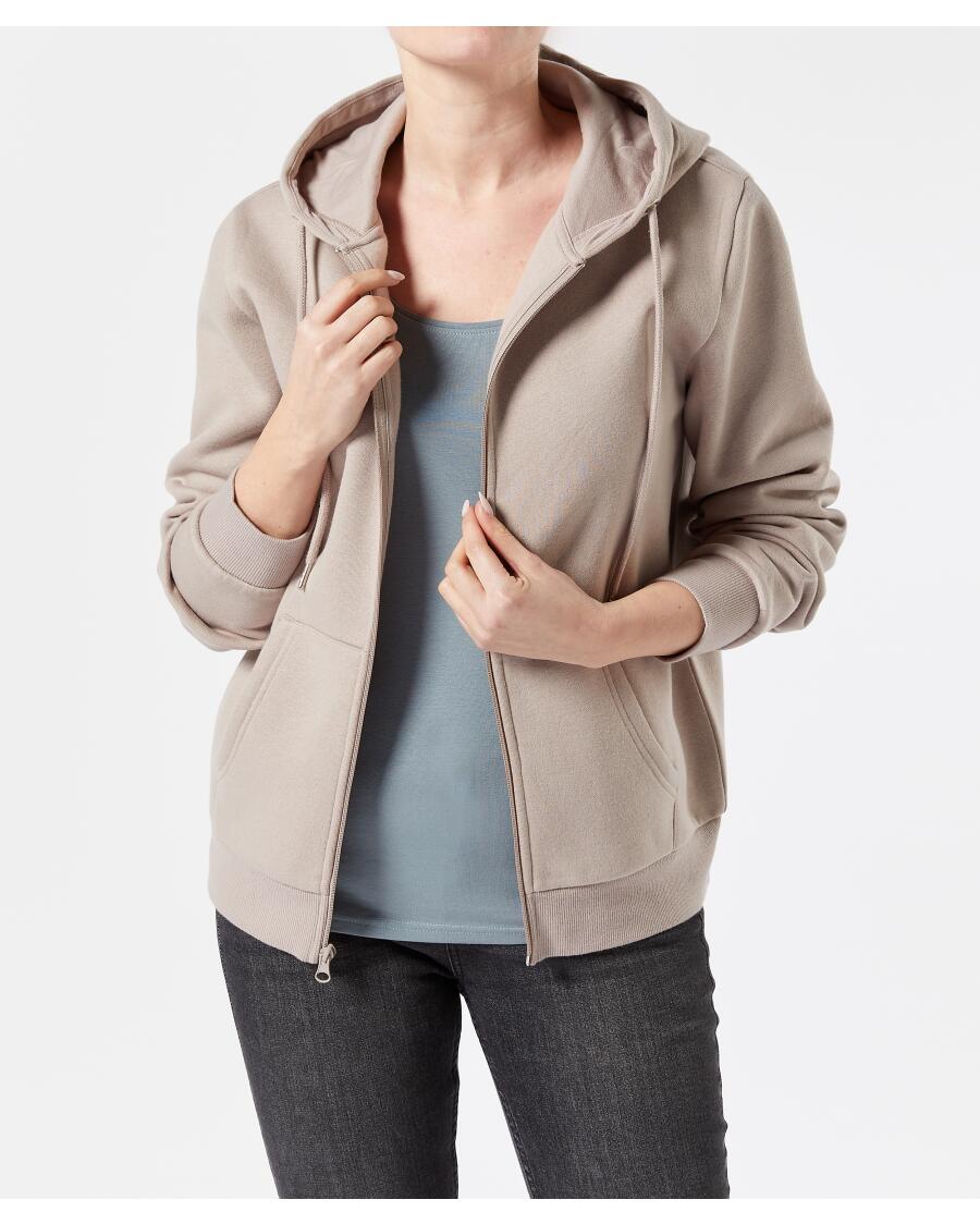 Sweatjacke, innen angeraut naturfarben