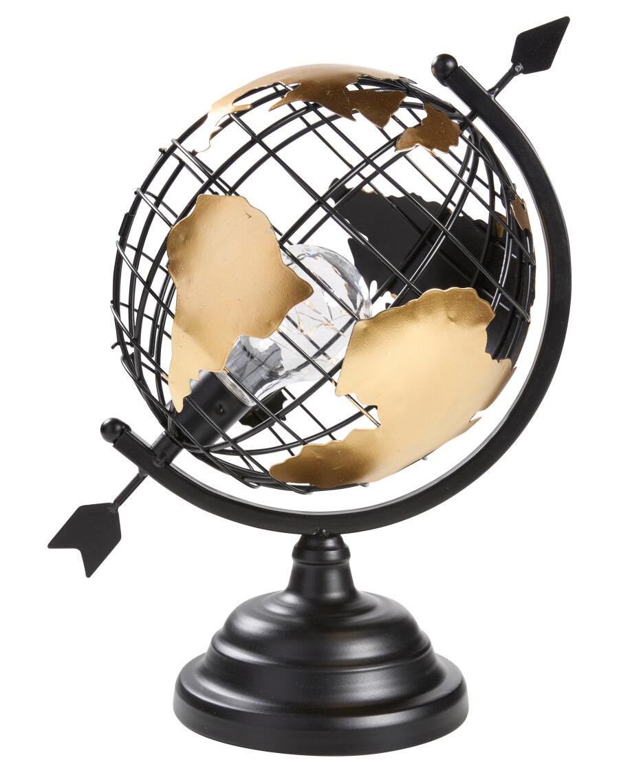Metalen LED-Wereldbol goud
