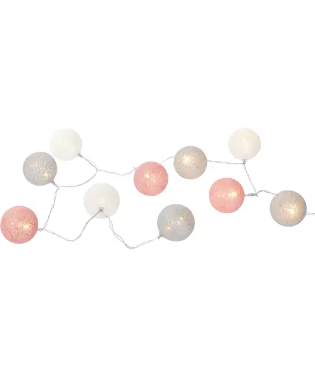 LED-Lichterkette mit Baumwollkugeln