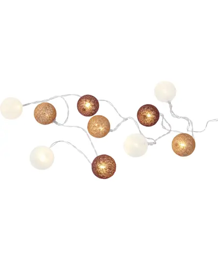 LED-Lichterkette mit Baumwollkugeln