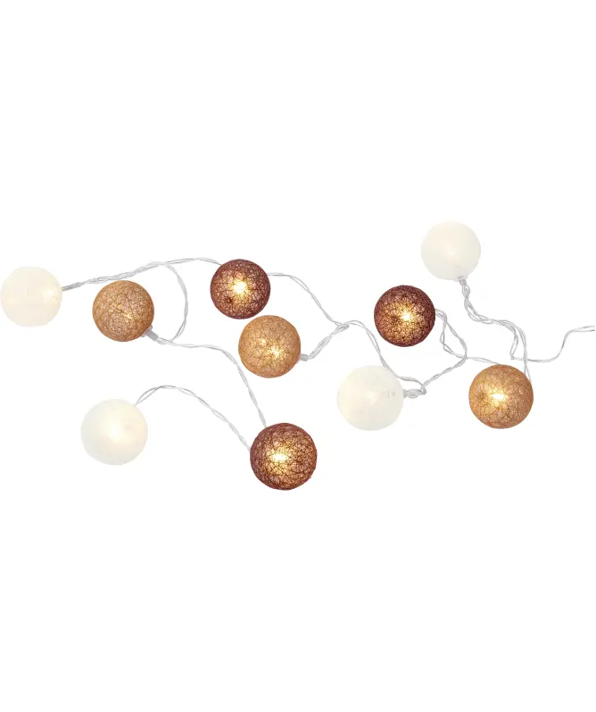 LED-Lichterkette mit Baumwollkugeln