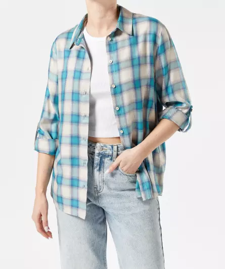 Shirt met groen ruitpatroon
