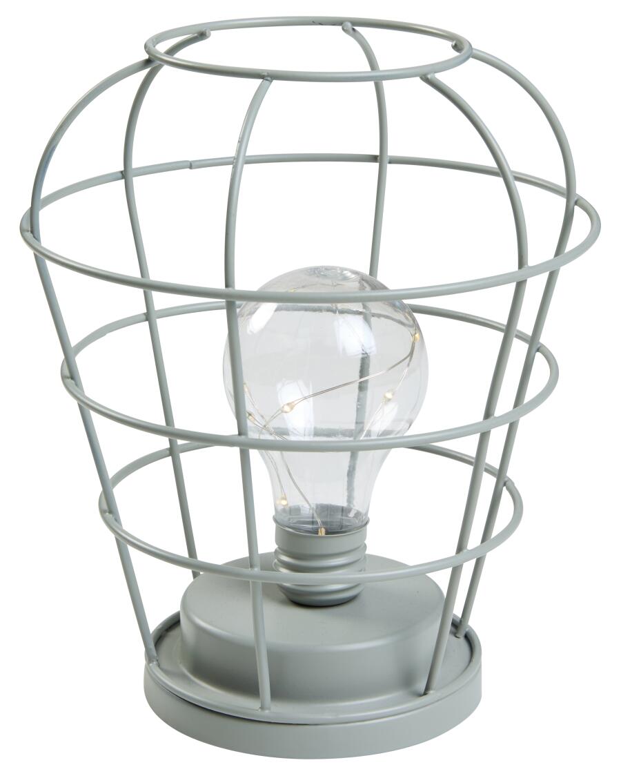 LED-Dekoleuchte mit Glühbirne grau