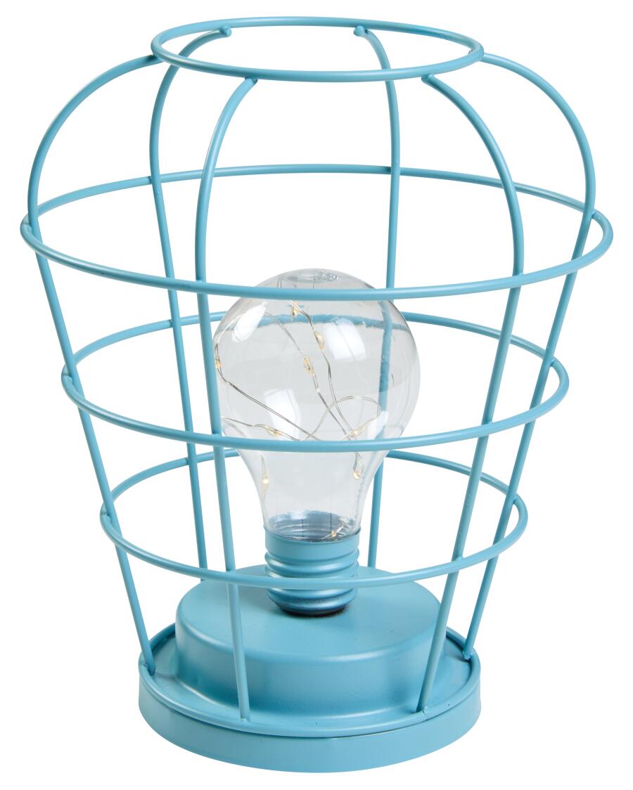 LED-Dekoleuchte mit Glühbirne hellblau