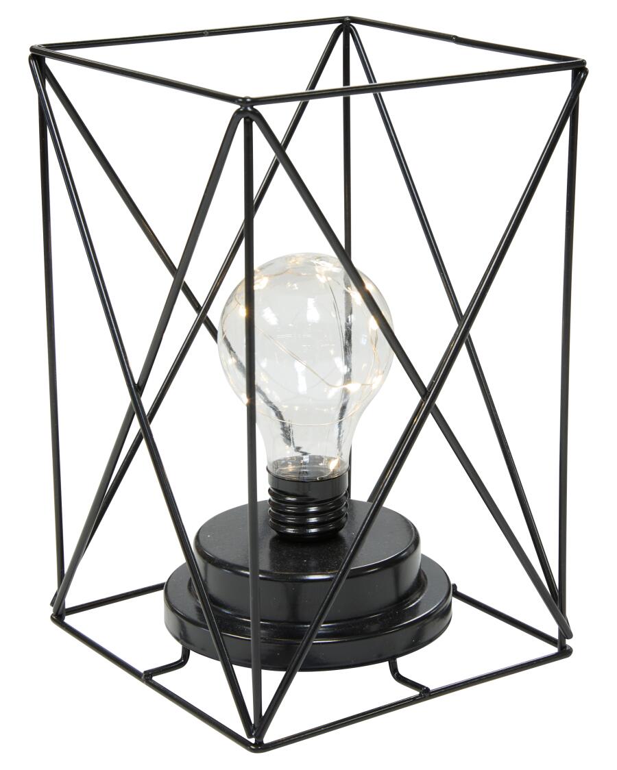 Lampka dekoracyjna LED wykonana z metalowych prętów ok. 15 x 15 x 18 cm