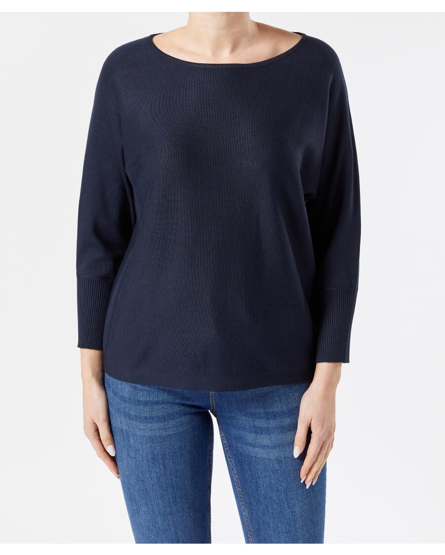 Sweter z cienkiej dzianiny ciemnoniebieski