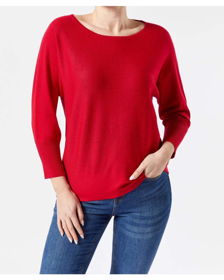 Sweter z cienkiej dzianiny czerwony