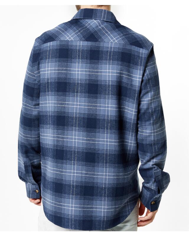 Chemise en flanelle à carreaux homme, bleu à motifs (KiK Kariertes Flanellhemd (blau gemustert)) — KiK, produit allemand authentique au Maroc