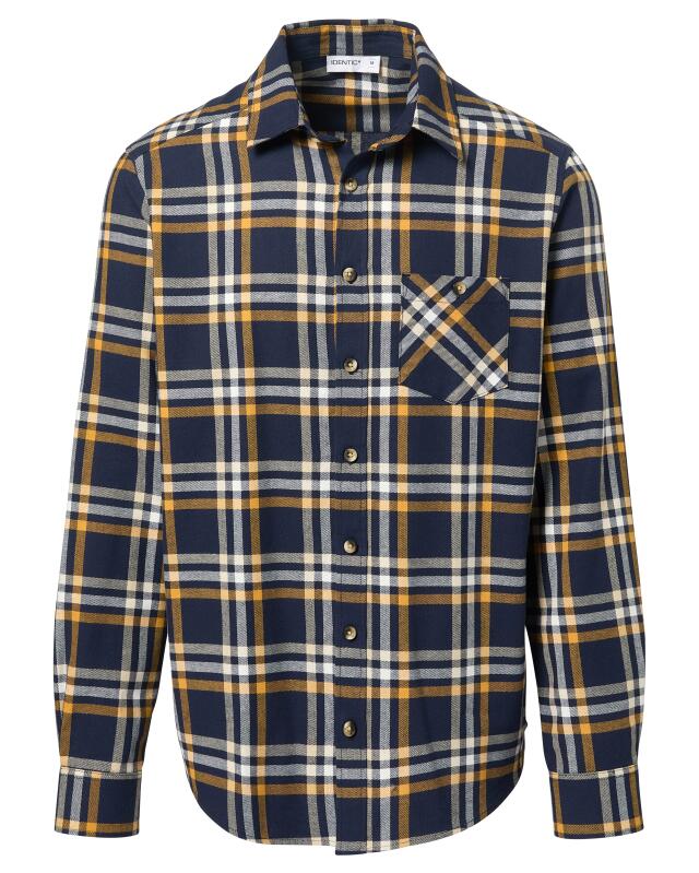 Checked flannel shirt for men, navy checked (KiK Kariertes Flanellhemd (dunkelblau kariert)) — KiK, authentic German product in Morocco